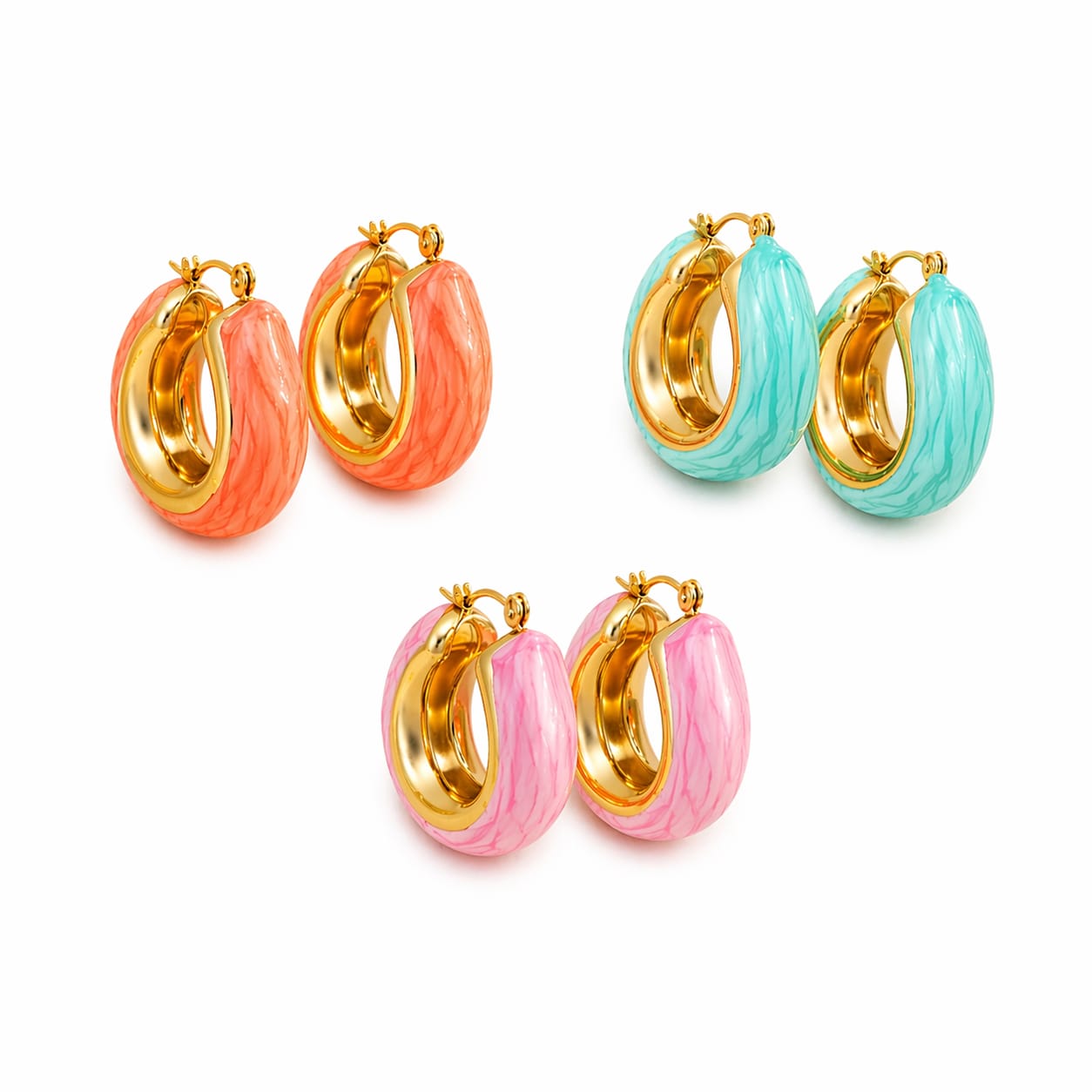 U-Shaped Drip Earrings | Gold Plated