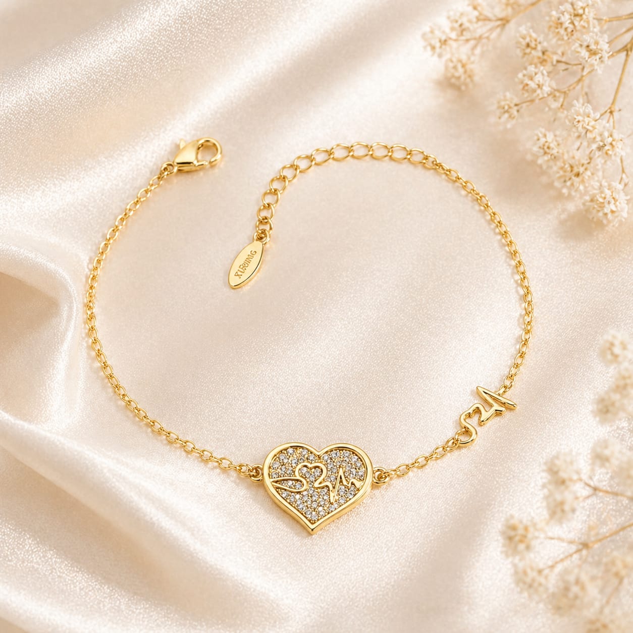 Crystal Heart Bracelet | Gold Plated