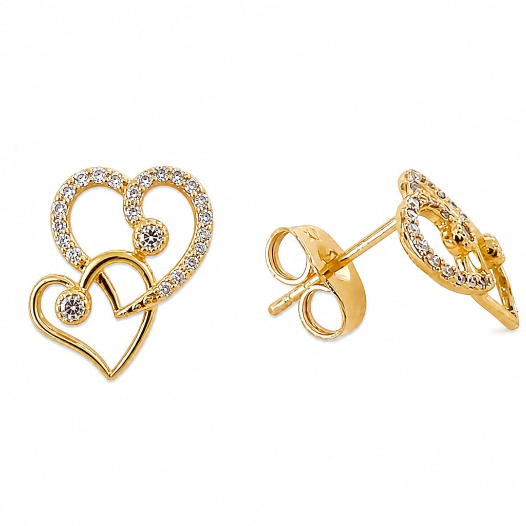 Golden Heart Glow Stud Earrings